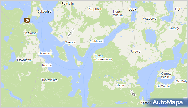 mapa Nowe Chmielówko, Nowe Chmielówko na mapie Targeo