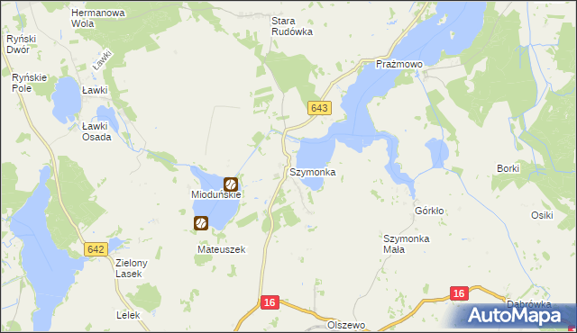 mapa Szymonka, Szymonka na mapie Targeo