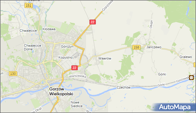 mapa Wawrów, Wawrów na mapie Targeo
