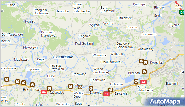 mapa Wołowice, Wołowice na mapie Targeo