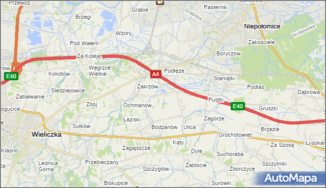 mapa Zakrzowiec, Zakrzowiec na mapie Targeo