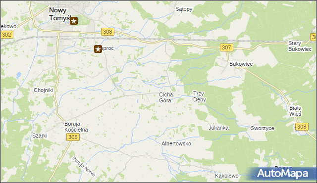 mapa Cicha Góra, Cicha Góra na mapie Targeo