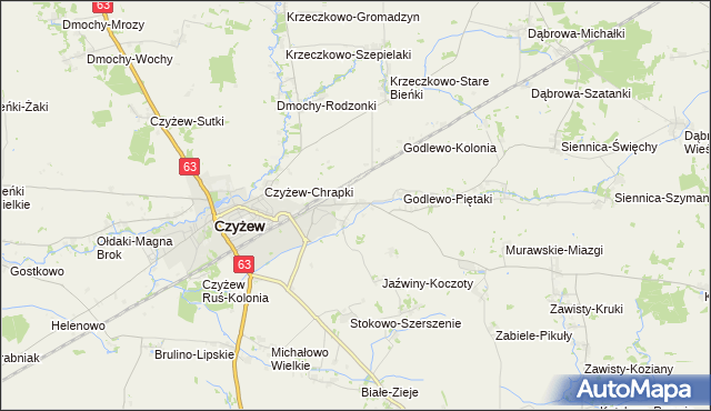 mapa Czyżew-Siedliska, Czyżew-Siedliska na mapie Targeo