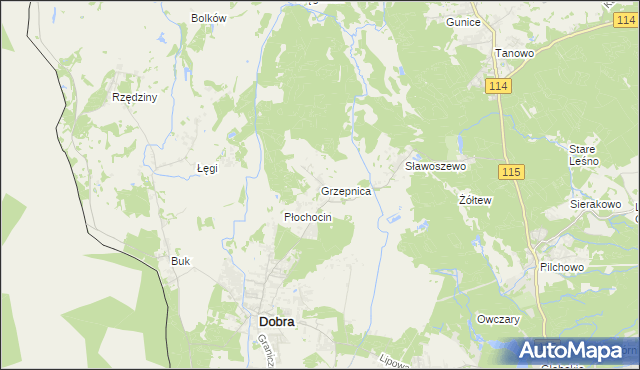 mapa Grzepnica, Grzepnica na mapie Targeo