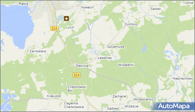 mapa Łebieniec, Łebieniec na mapie Targeo