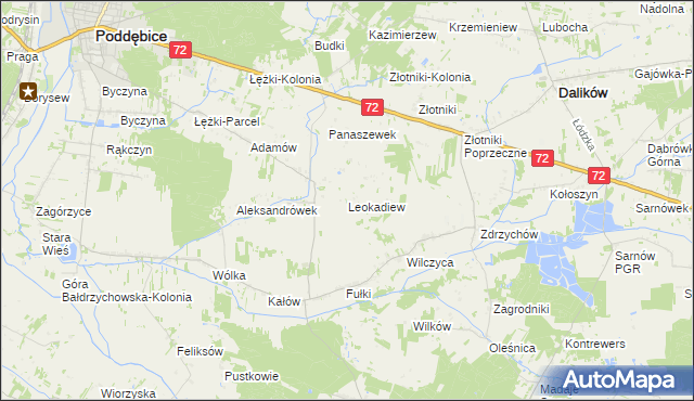 mapa Leokadiew, Leokadiew na mapie Targeo