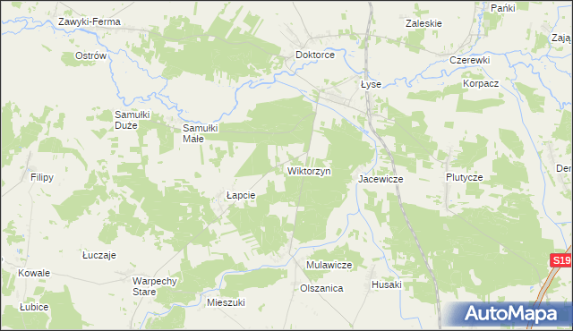 mapa Wiktorzyn gmina Wyszki, Wiktorzyn gmina Wyszki na mapie Targeo