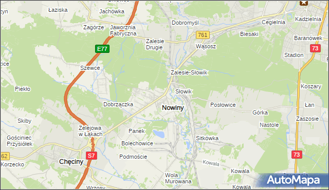 mapa Zagrody gmina Sitkówka-Nowiny, Zagrody gmina Sitkówka-Nowiny na mapie Targeo