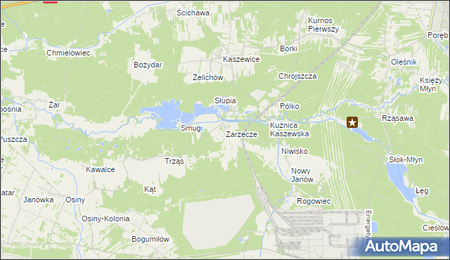 mapa Zarzecze gmina Kluki, Zarzecze gmina Kluki na mapie Targeo