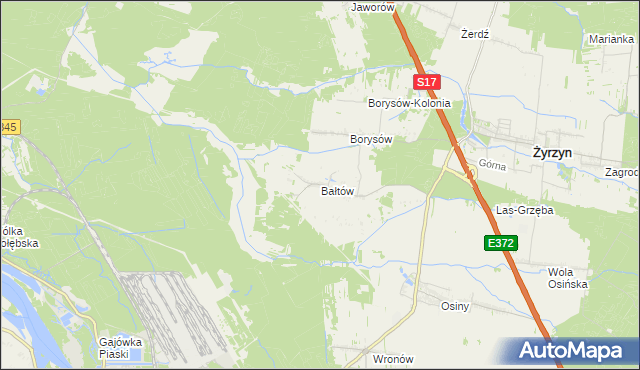mapa Bałtów gmina Żyrzyn, Bałtów gmina Żyrzyn na mapie Targeo