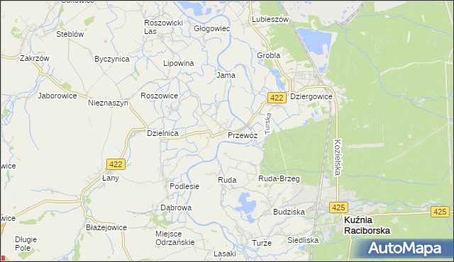 mapa Przewóz gmina Cisek, Przewóz gmina Cisek na mapie Targeo