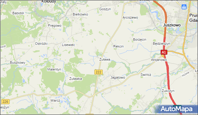 mapa Żuława, Żuława na mapie Targeo