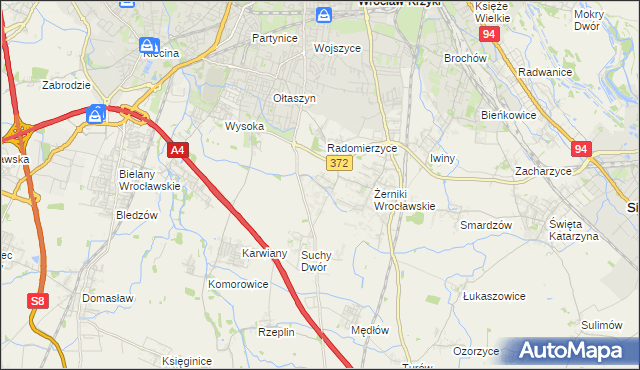 mapa Biestrzyków, Biestrzyków na mapie Targeo