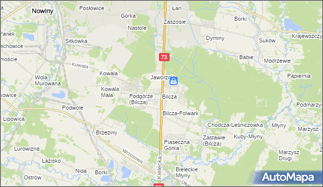 mapa Bilcza gmina Morawica, Bilcza gmina Morawica na mapie Targeo