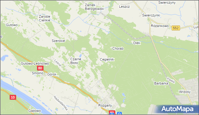 mapa Cegielnik, Cegielnik na mapie Targeo