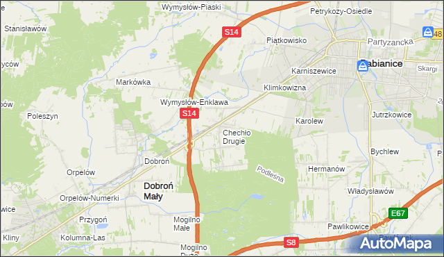 mapa Chechło Drugie, Chechło Drugie na mapie Targeo