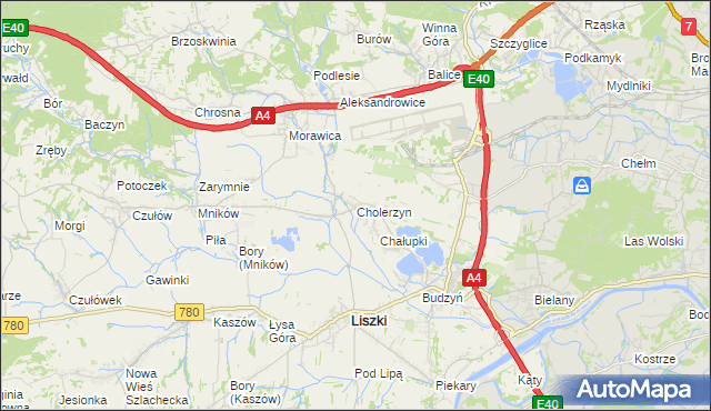 mapa Cholerzyn, Cholerzyn na mapie Targeo