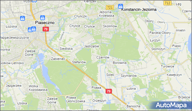 mapa Czarnów gmina Konstancin-Jeziorna, Czarnów gmina Konstancin-Jeziorna na mapie Targeo