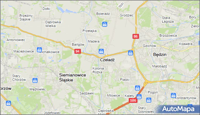 mapa Czeladź, Czeladź na mapie Targeo