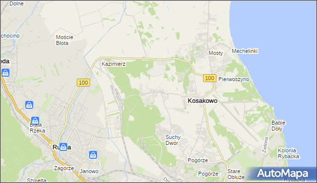 mapa Dębogórze, Dębogórze na mapie Targeo