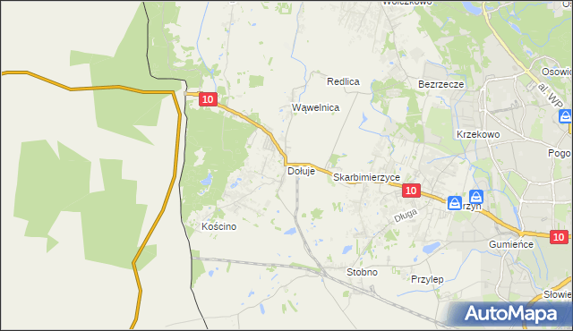 mapa Dołuje, Dołuje na mapie Targeo