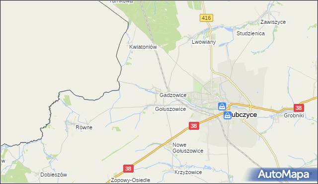mapa Gadzowice, Gadzowice na mapie Targeo