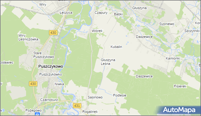 mapa Głuszyna Leśna, Głuszyna Leśna na mapie Targeo