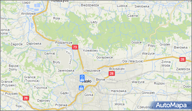 mapa Gorajowice, Gorajowice na mapie Targeo