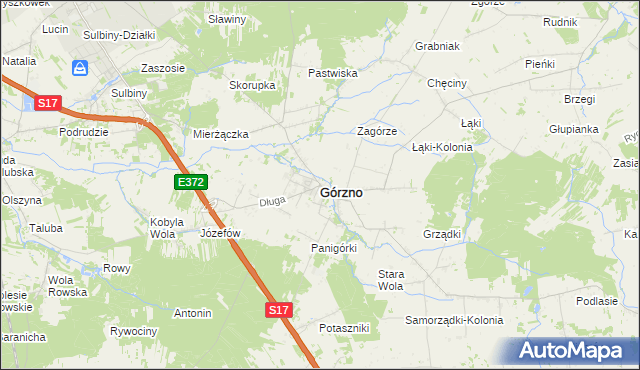 mapa Górzno powiat garwoliński, Górzno powiat garwoliński na mapie Targeo