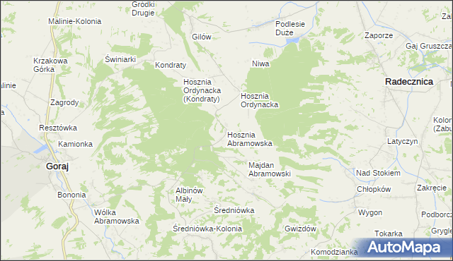 mapa Hosznia Abramowska, Hosznia Abramowska na mapie Targeo