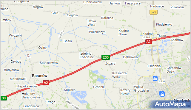 mapa Izdebno Nowe, Izdebno Nowe na mapie Targeo