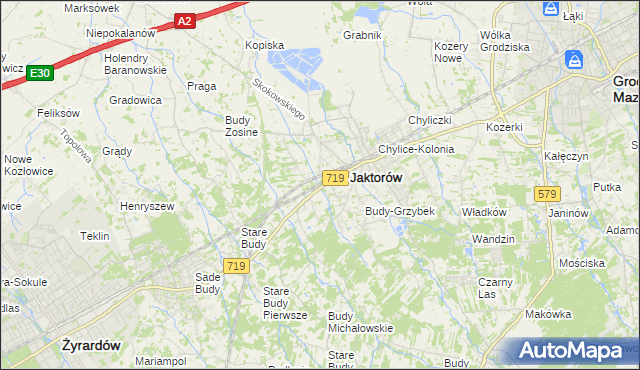 mapa Jaktorów-Kolonia, Jaktorów-Kolonia na mapie Targeo