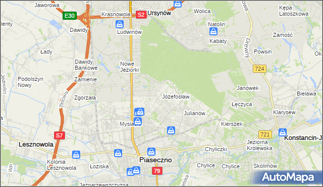 mapa Józefosław, Józefosław na mapie Targeo