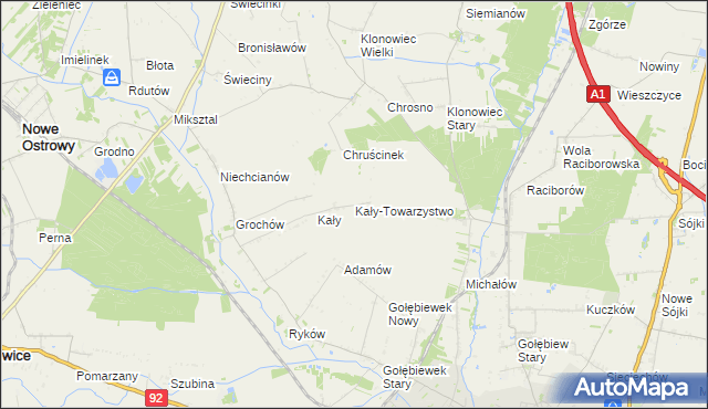 mapa Kały-Towarzystwo, Kały-Towarzystwo na mapie Targeo