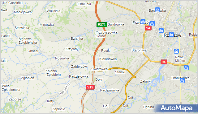 mapa Kielanówka, Kielanówka na mapie Targeo