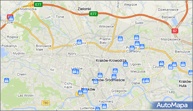 mapa Krowodrza, Krowodrza na mapie Targeo