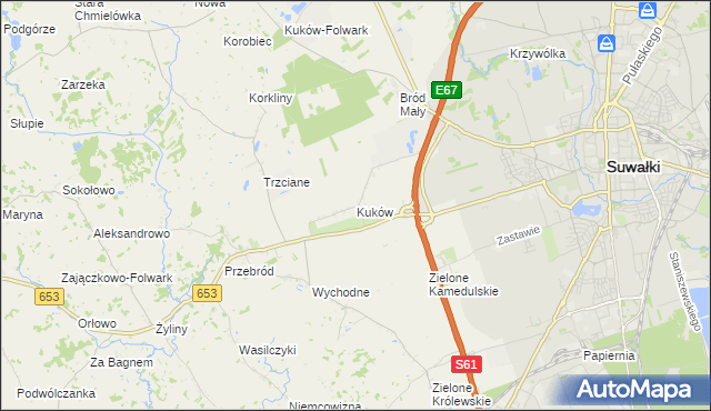 mapa Kuków gmina Suwałki, Kuków gmina Suwałki na mapie Targeo