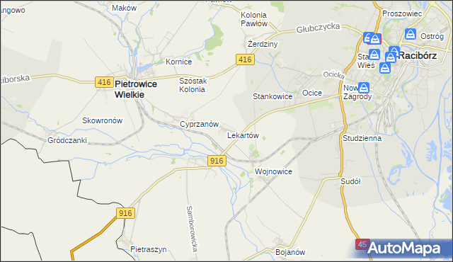 mapa Lekartów, Lekartów na mapie Targeo