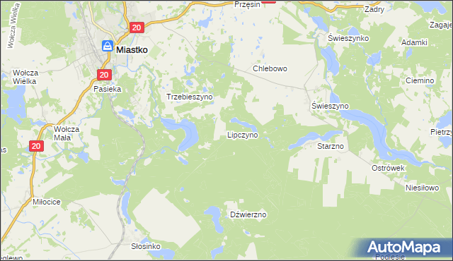 mapa Lipczyno, Lipczyno na mapie Targeo