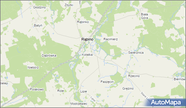 mapa Liskowo gmina Rąbino, Liskowo gmina Rąbino na mapie Targeo