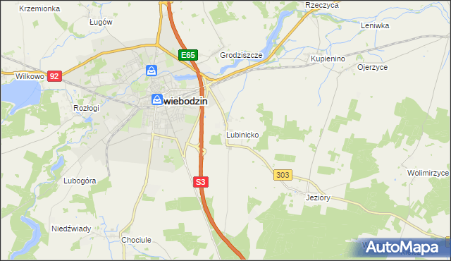 mapa Lubinicko, Lubinicko na mapie Targeo