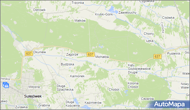 mapa Michałów gmina Halinów, Michałów gmina Halinów na mapie Targeo