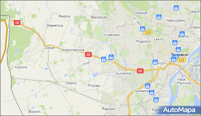 mapa Mierzyn gmina Dobra (Szczecińska), Mierzyn gmina Dobra (Szczecińska) na mapie Targeo