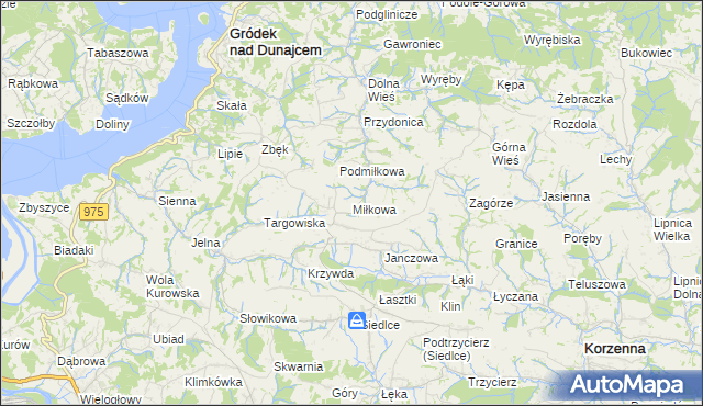 mapa Miłkowa, Miłkowa na mapie Targeo