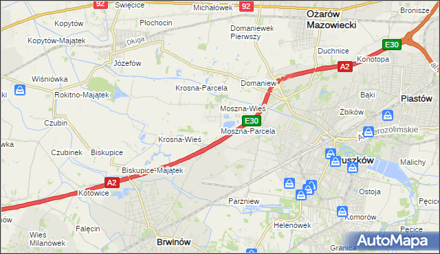 mapa Moszna-Parcela, Moszna-Parcela na mapie Targeo