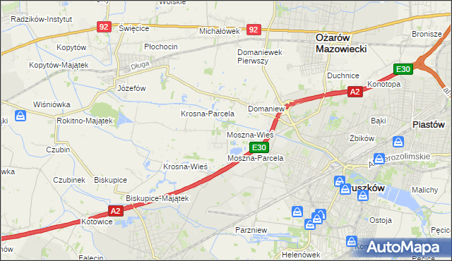 mapa Moszna-Wieś, Moszna-Wieś na mapie Targeo