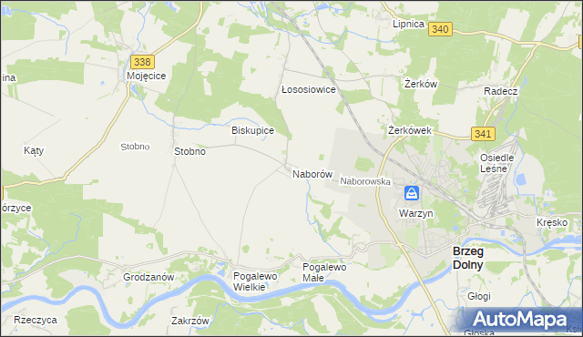 mapa Naborów, Naborów na mapie Targeo