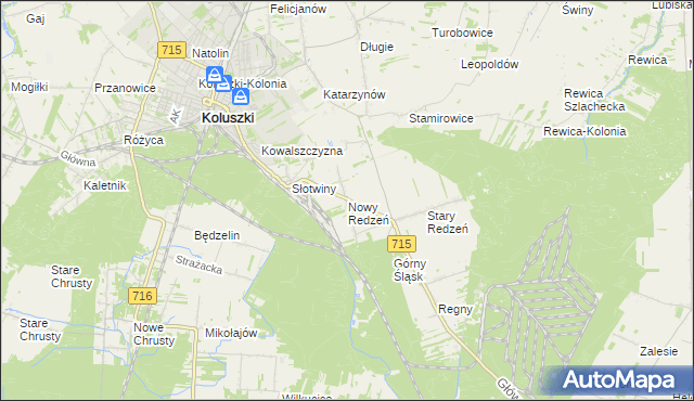 mapa Nowy Redzeń, Nowy Redzeń na mapie Targeo