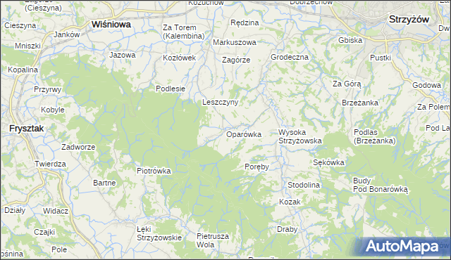 mapa Oparówka, Oparówka na mapie Targeo