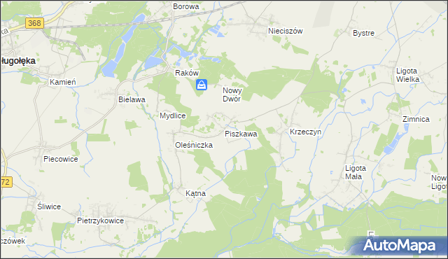 mapa Piszkawa, Piszkawa na mapie Targeo